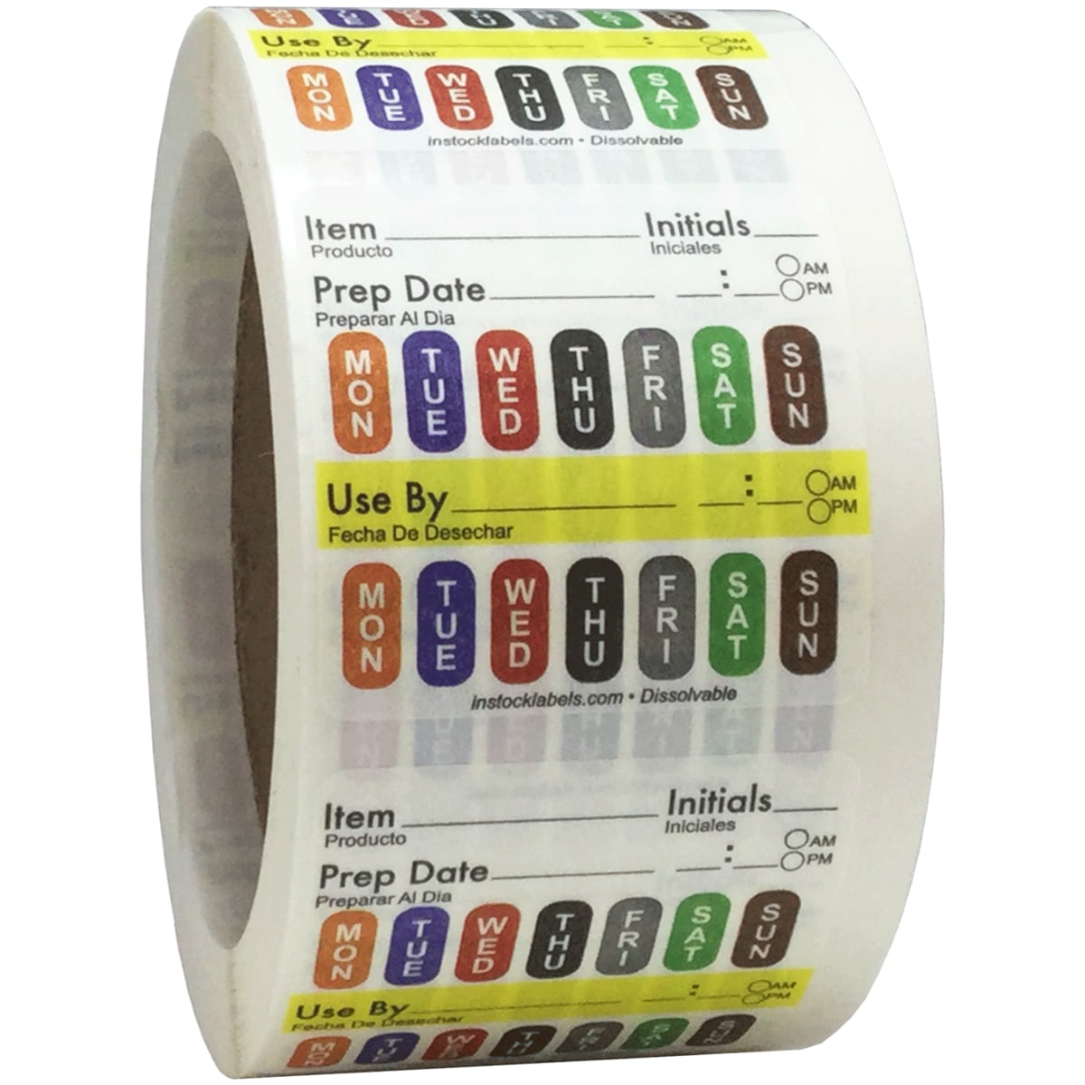 Dissolvable Universal Food Prep Rotation Labels 2" QTY 500