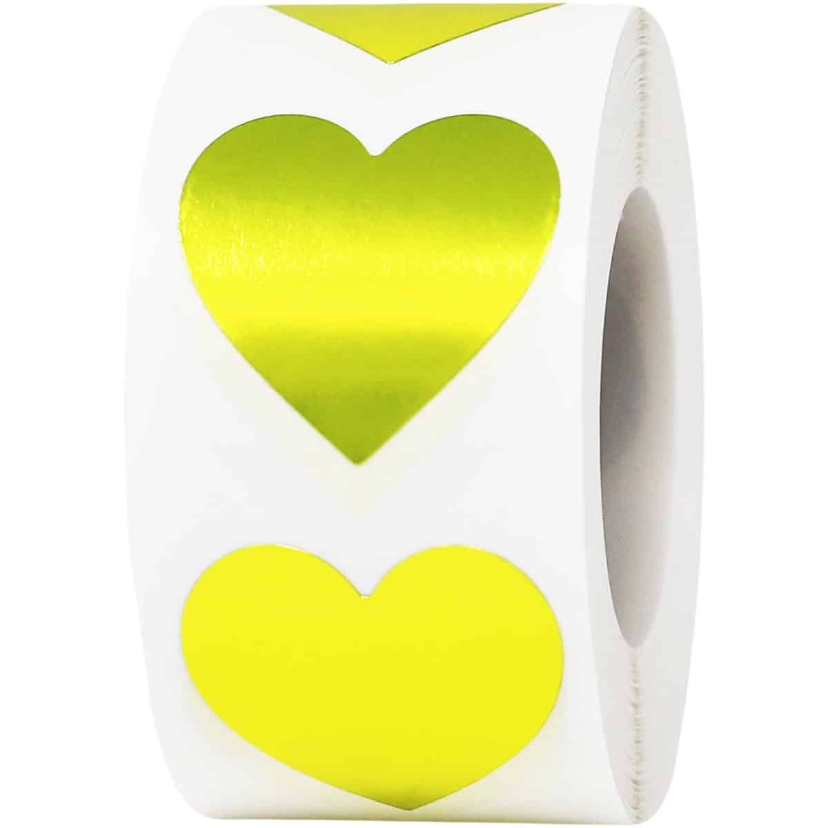 Metallic Gold Heart Stickers 1" QTY 500 Metallic Gold Heart Stickers 1" QTY 500
