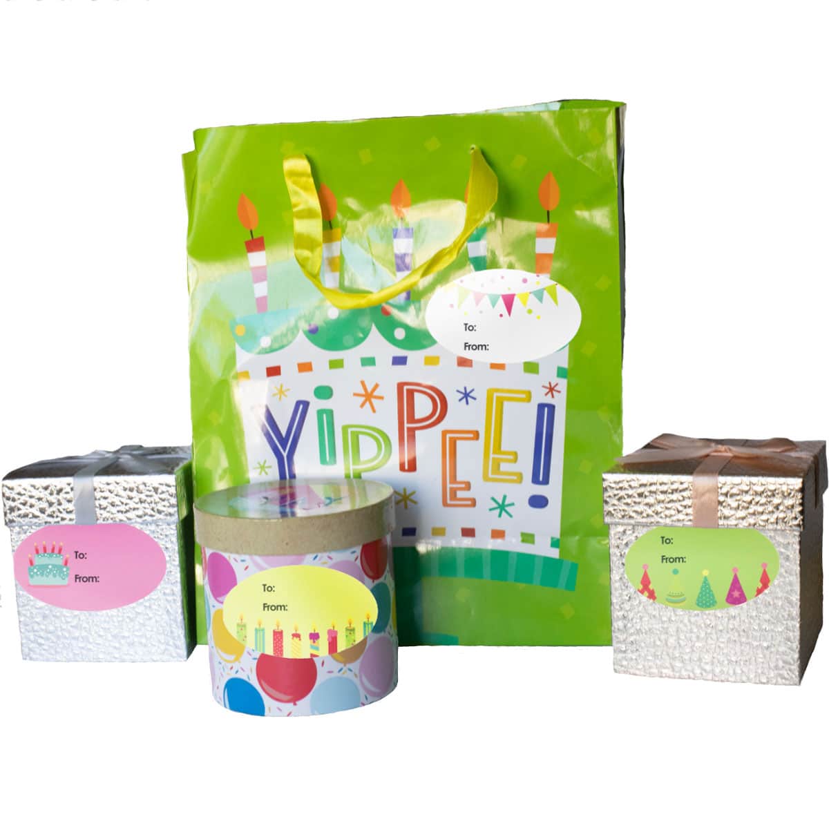 Fun Birthday Present Gift Tag Stickers | 4 Designs 1.5" x 2.5" - Holiday QTY 100 Fun Birthday Present Gift Tag Stickers | 4 Designs 1.5" x 2.5" - Holiday QTY 100