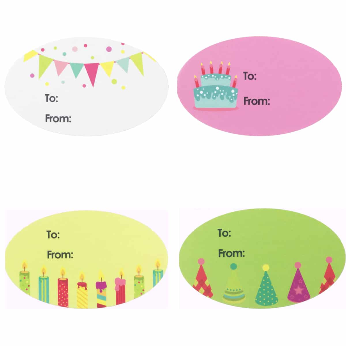 Fun Birthday Present Gift Tag Stickers | 4 Designs 1.5" x 2.5" - Holiday QTY 100 Fun Birthday Present Gift Tag Stickers | 4 Designs 1.5" x 2.5" - Holiday QTY 100