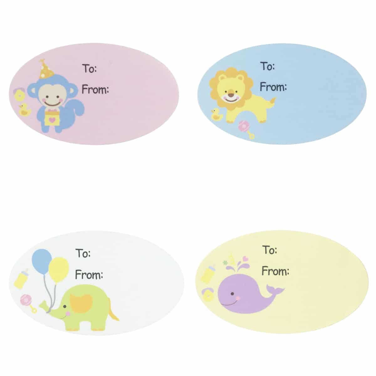 Baby Shower Gift Tag Stickers Variety 1.5" x 2.5" QTY 100