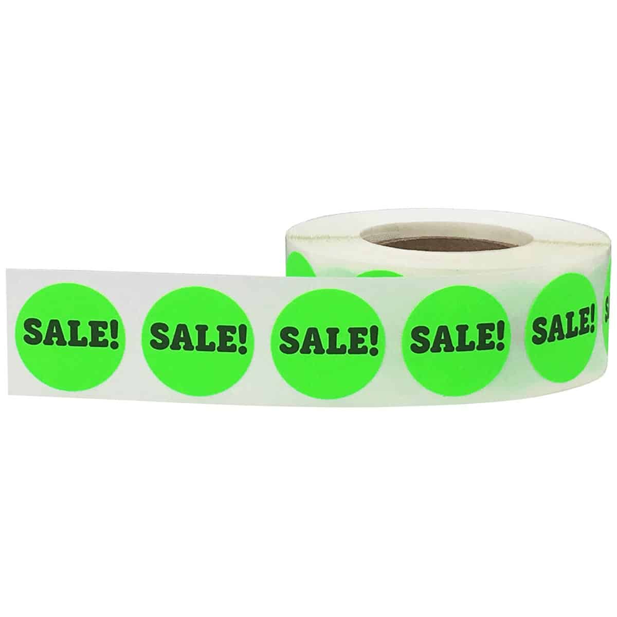 Fluorescent Green Sale Stickers Fluorescent Green Sale Stickers