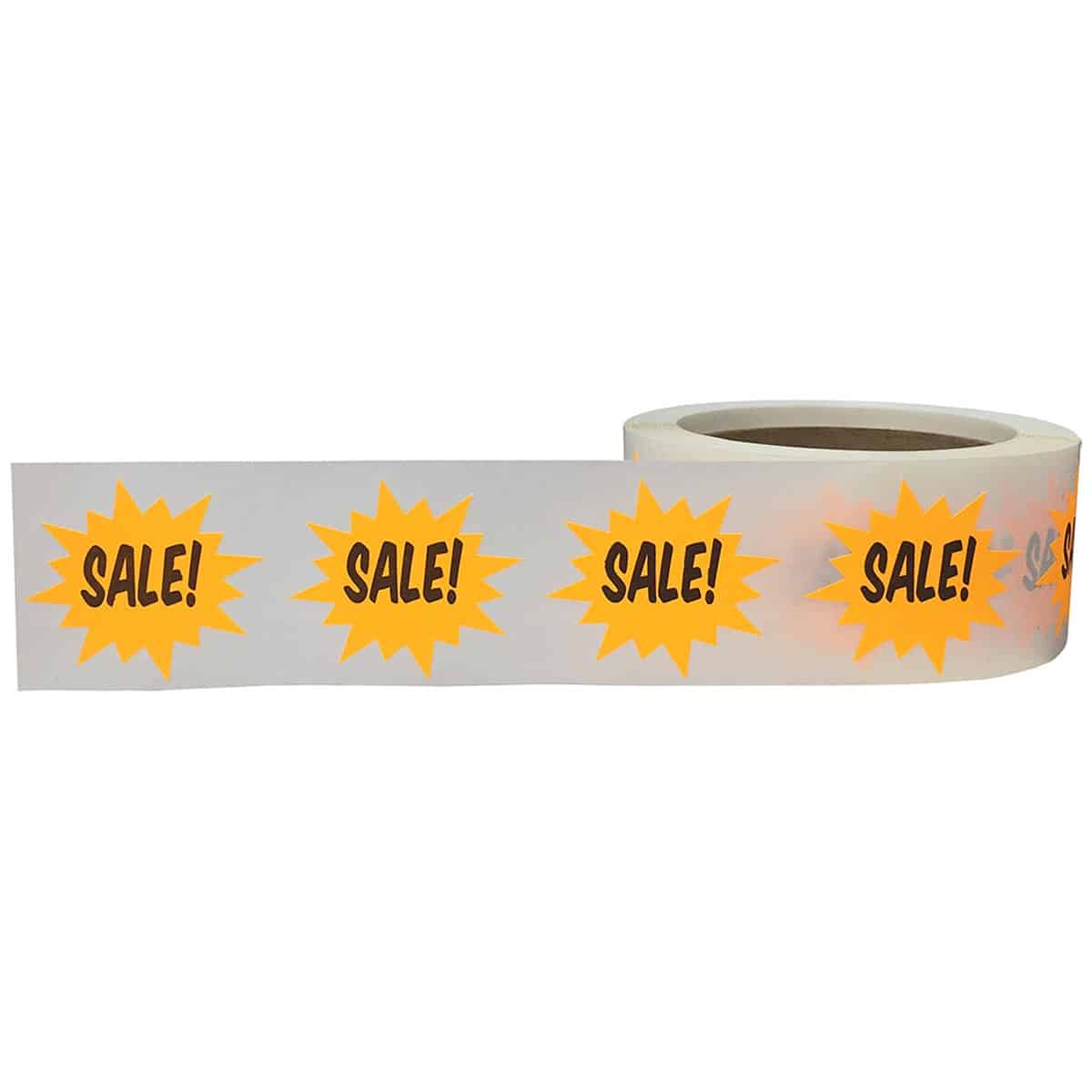 Fluorescent Orange Sale Stickers 2" Burst Shape QTY 500 Fluorescent Orange Sale Stickers 2" Burst Shape QTY 500