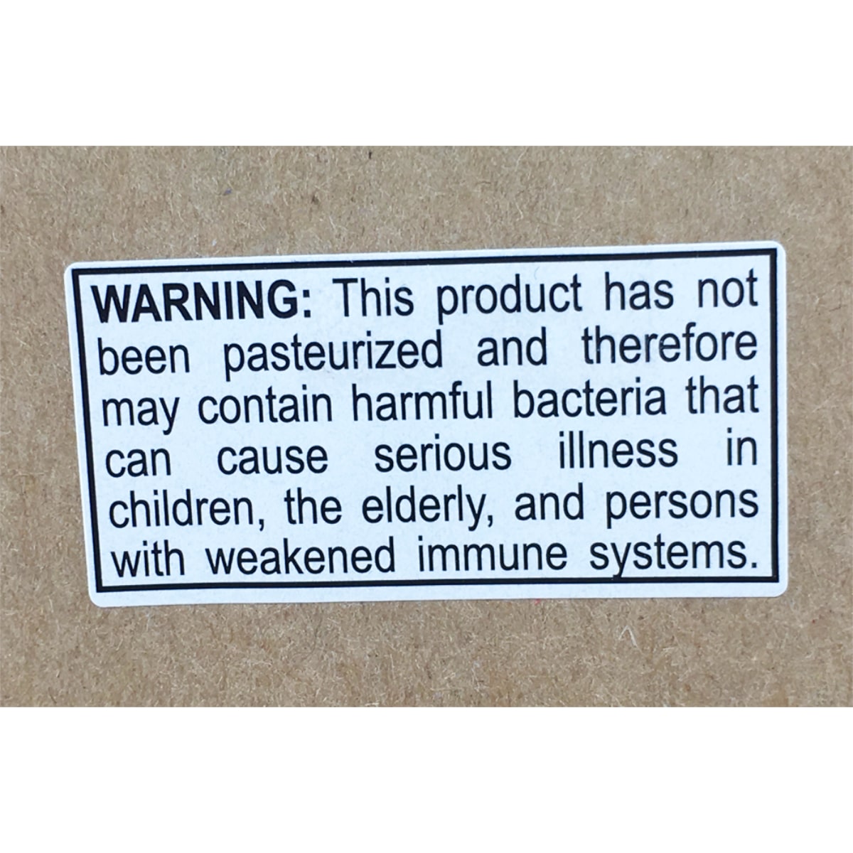 Warning Labels Not Been Pasteurized QTY 500 Warning Labels Not Been Pasteurized QTY 500