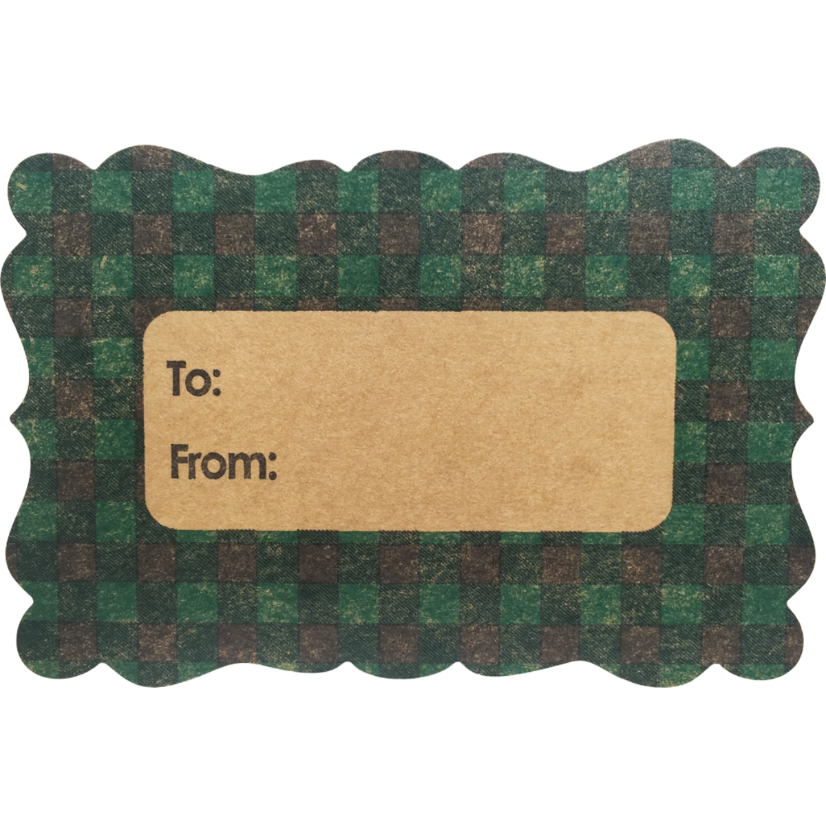 Green Buffalo Plaid Kraft Gift Tags QTY 100 Green Buffalo Plaid Kraft Gift Tags QTY 100