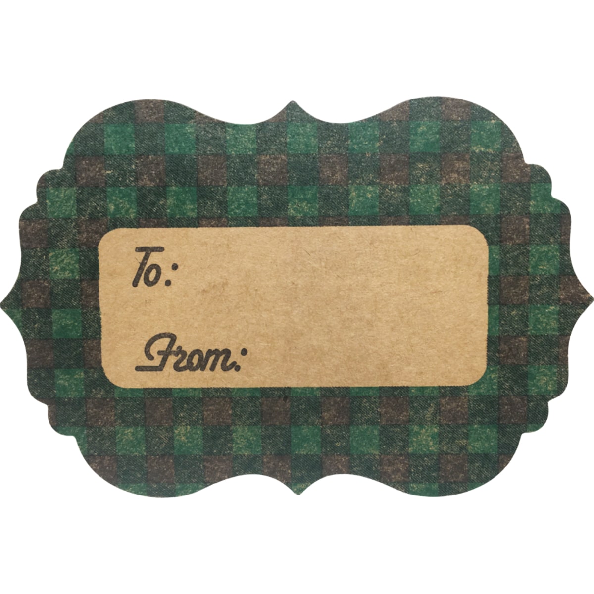 Green Buffalo Plaid Kraft Gift Tags QTY 100 Green Buffalo Plaid Kraft Gift Tags QTY 100
