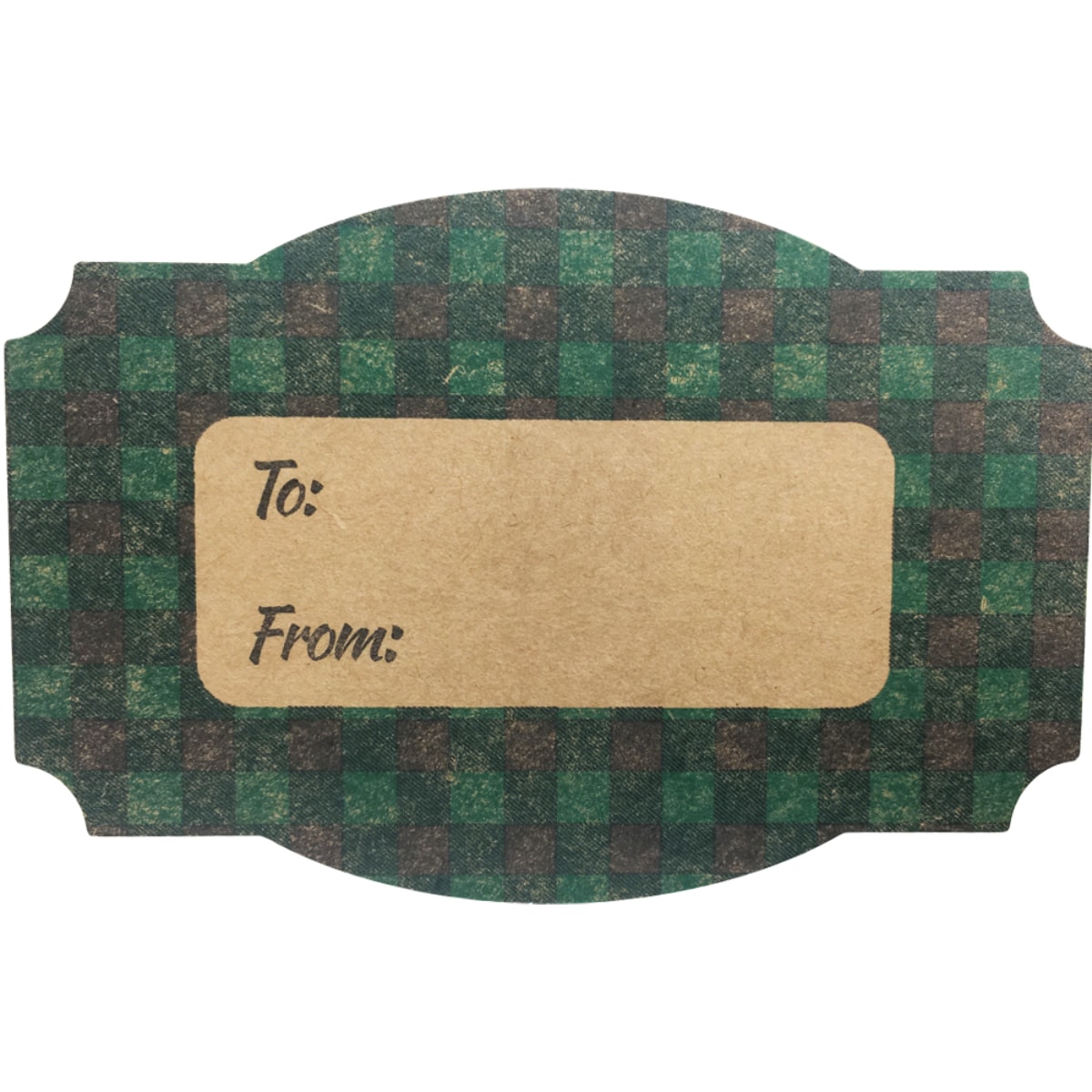 Green Buffalo Plaid Kraft Gift Tags QTY 100 Green Buffalo Plaid Kraft Gift Tags QTY 100