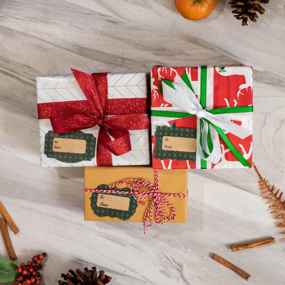 Green Buffalo Plaid Kraft Gift Tags QTY 100 Green Buffalo Plaid Kraft Gift Tags QTY 100