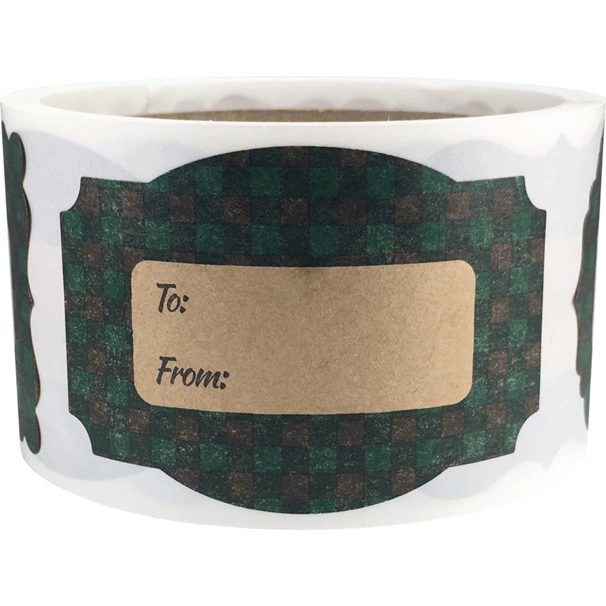 Green Buffalo Plaid Kraft Gift Tags QTY 100 Green Buffalo Plaid Kraft Gift Tags QTY 100
