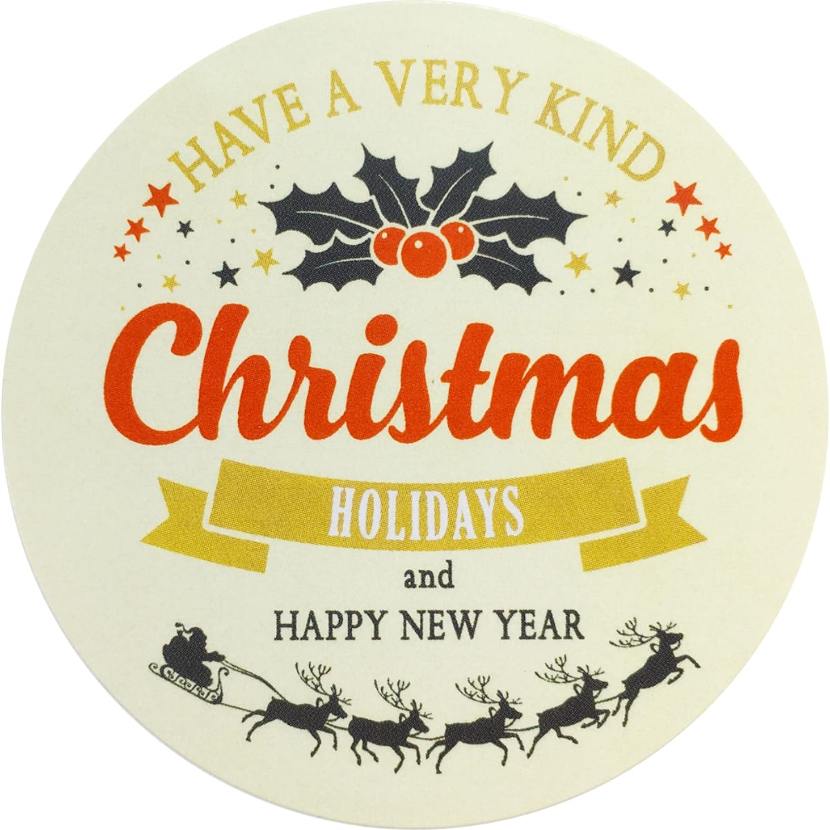 Merry Christmas and Happy New Year Stickers QTY 100