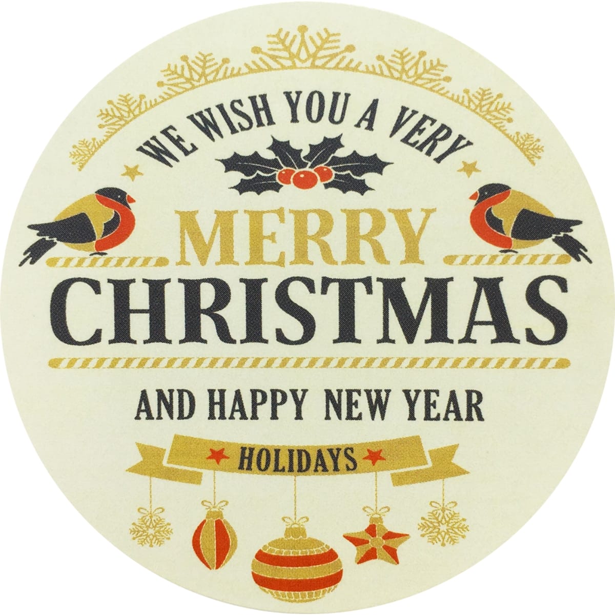 Merry Christmas and Happy New Year Stickers QTY 100