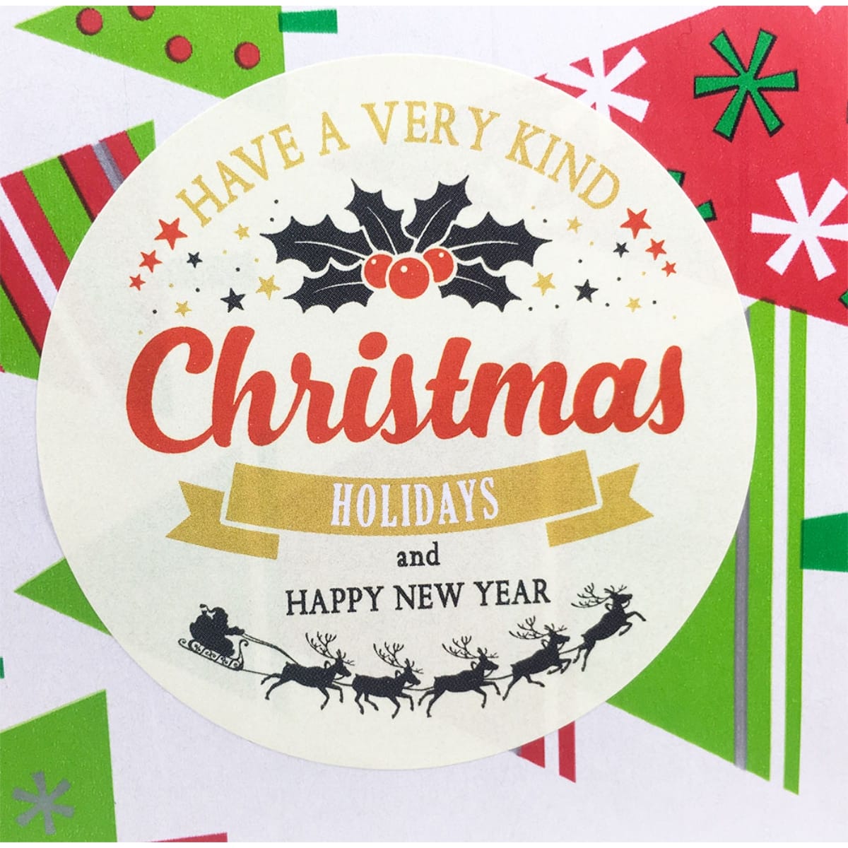 Merry Christmas and Happy New Year Stickers QTY 100