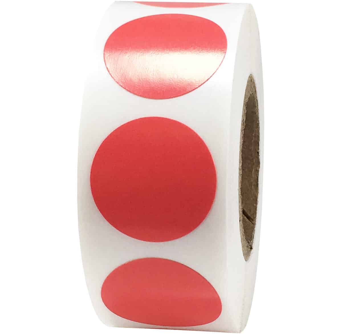 Coral Color Code Labels 3/4" Round QTY 500 Coral Color Code Labels 3/4" Round QTY 500