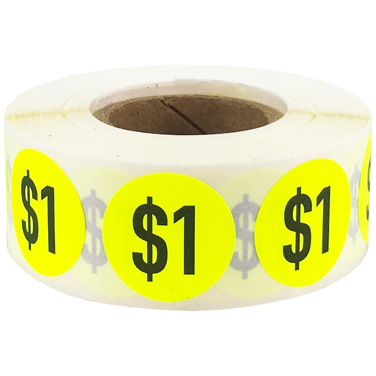 $1 Fluorescent Yellow Pricing Stickers 3/4" QTY 500 $1 Fluorescent Yellow Pricing Stickers 3/4" QTY 500