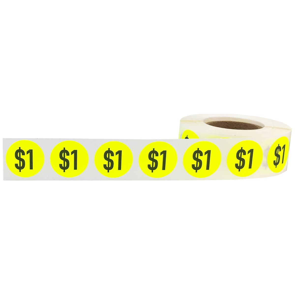 $1 Fluorescent Yellow Pricing Stickers 3/4" QTY 500 $1 Fluorescent Yellow Pricing Stickers 3/4" QTY 500