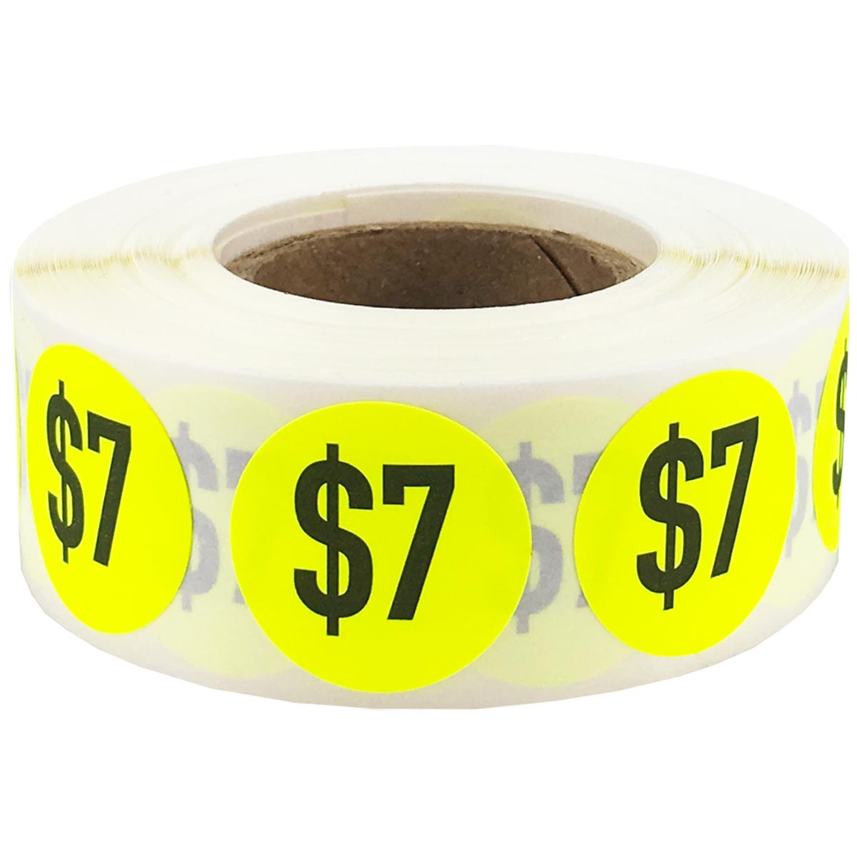 $7 Fluorescent Yellow Pricing Stickers 3/4" Round QTY 500 $7 Fluorescent Yellow Pricing Stickers 3/4" Round QTY 500