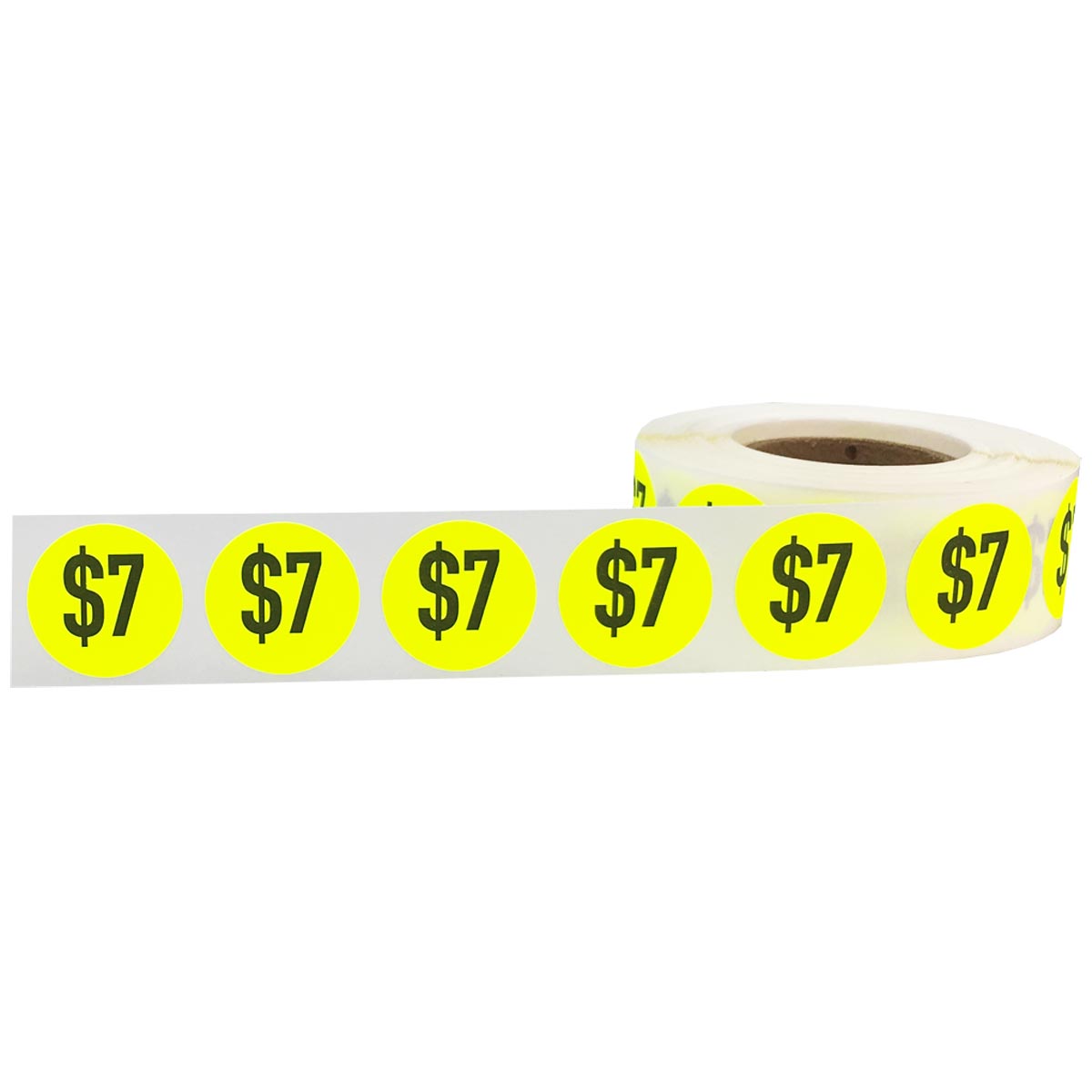 $7 Fluorescent Yellow Pricing Stickers 3/4" Round QTY 500 $7 Fluorescent Yellow Pricing Stickers 3/4" Round QTY 500