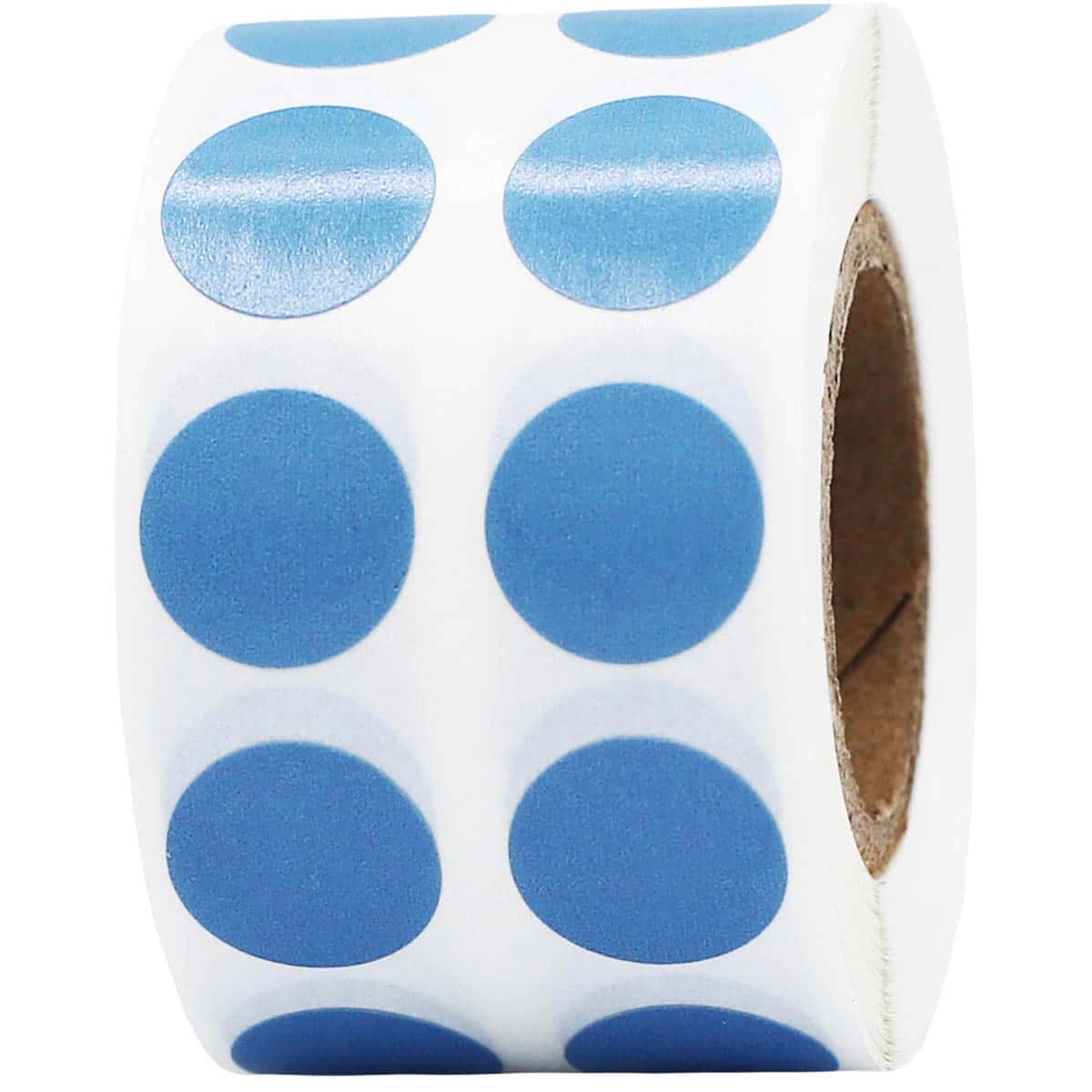 Small Steel Blue Dot Stickers 1/2" Round QTY 1,000