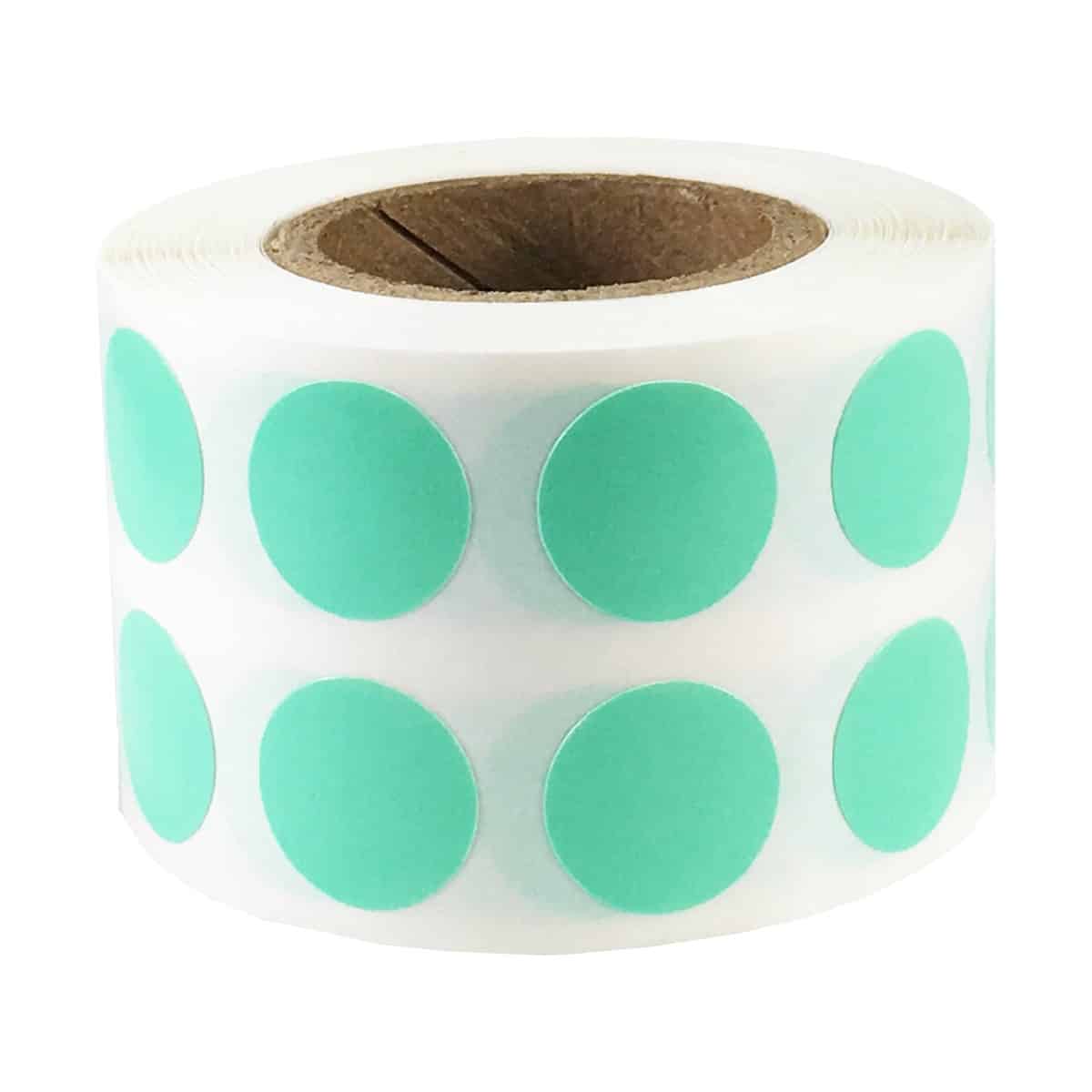 Small Wintergreen Dot Stickers 1/2" Round QTY 1,000 Small Wintergreen Dot Stickers 1/2" Round QTY 1,000