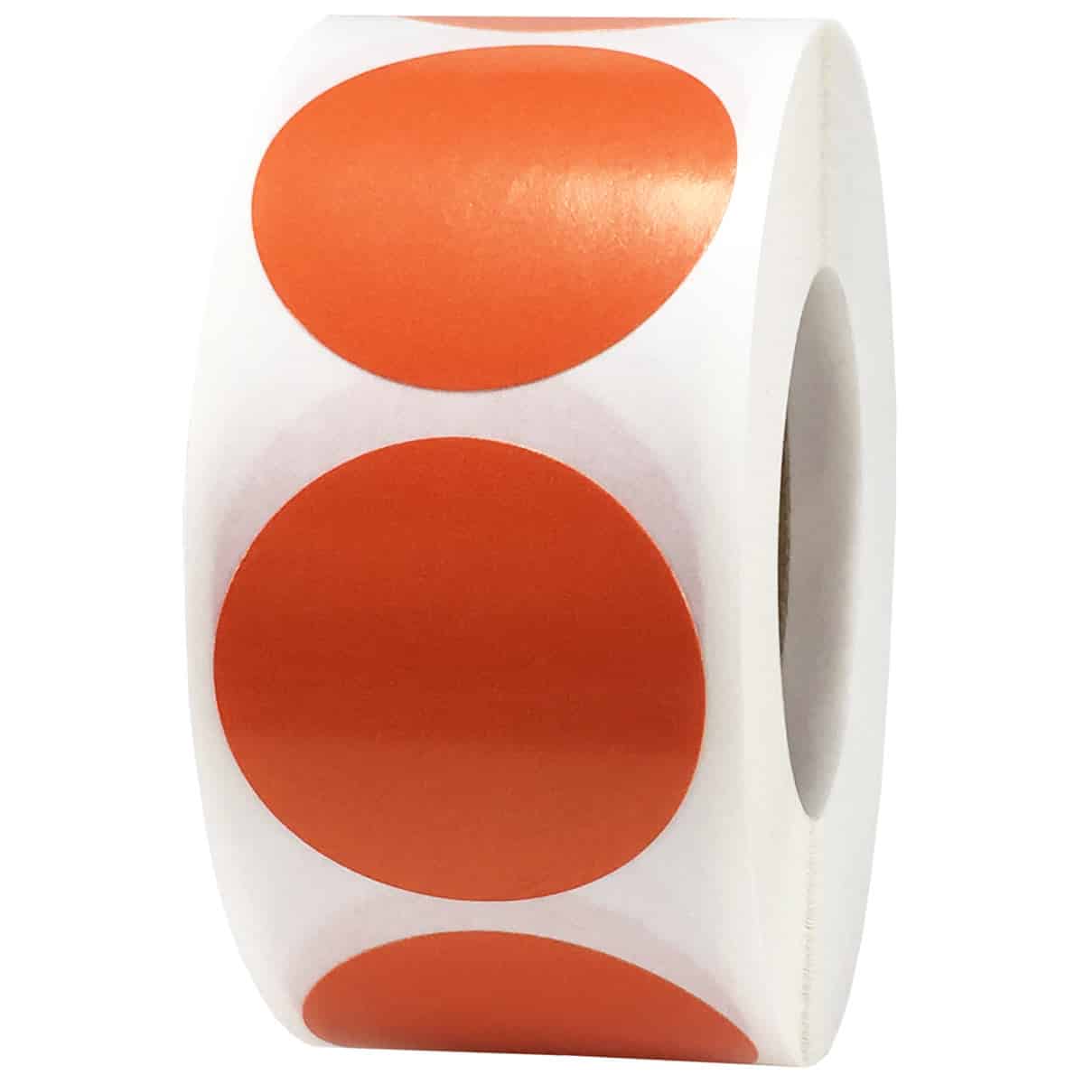 Burnt Orange Colored Labels 1" Round QTY 500 Burnt Orange Colored Labels 1" Round QTY 500