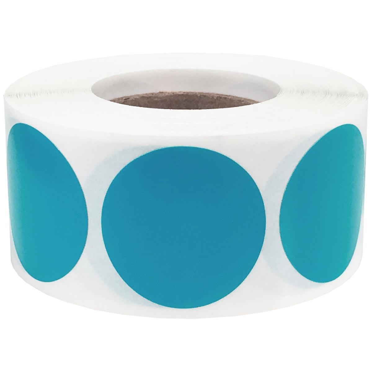 Aqua Colored Labels 1" Round QTY 500