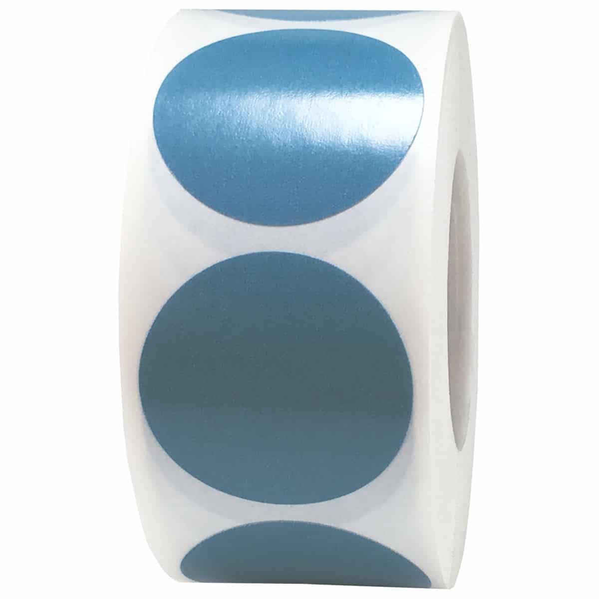 Steel Blue Colored Labels 1" Round QTY 500