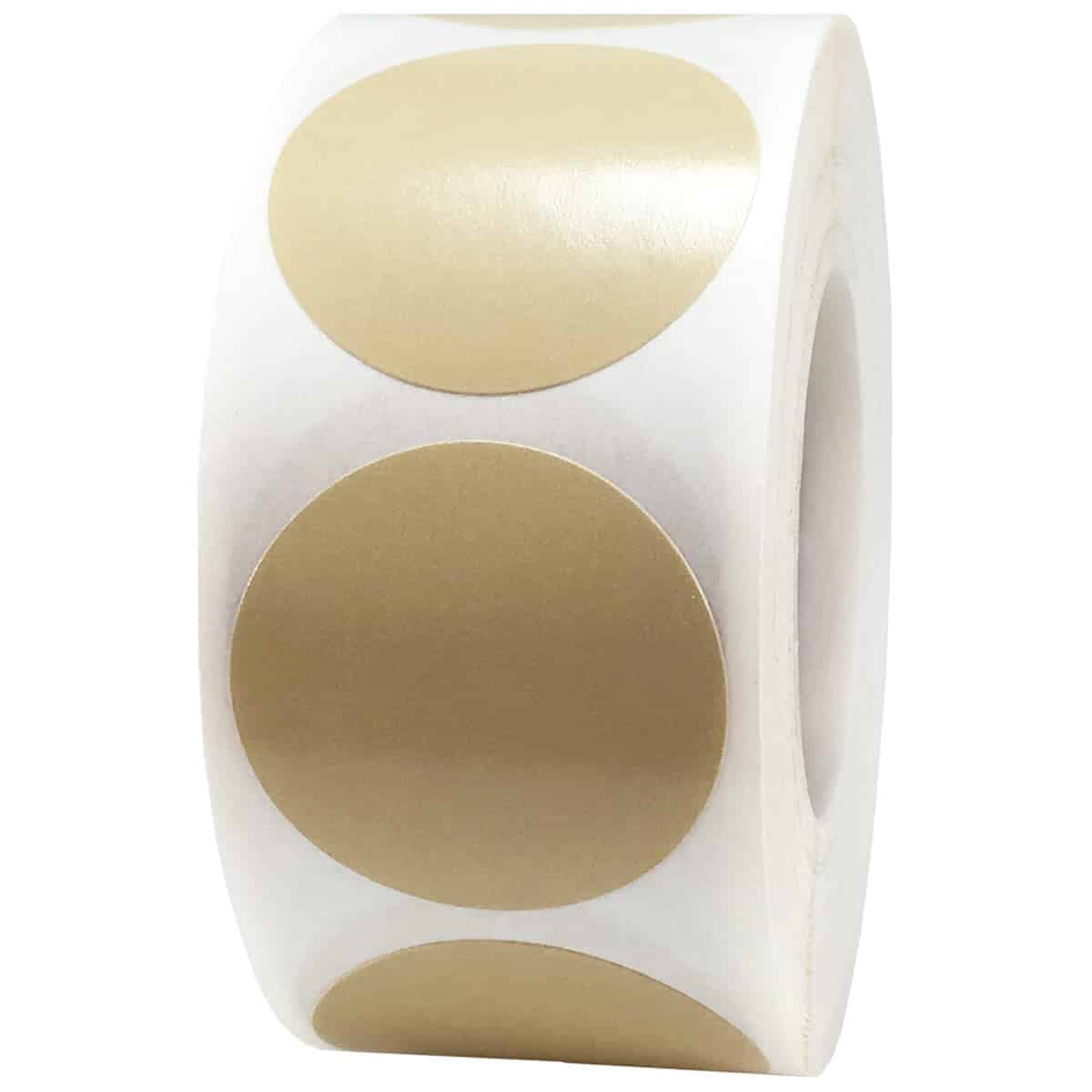 Beige Colored Labels 1" Round QTY 500 Beige Colored Labels 1" Round QTY 500