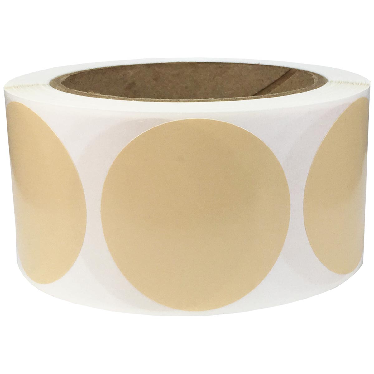 Beige Stickers 2" Round QTY 500