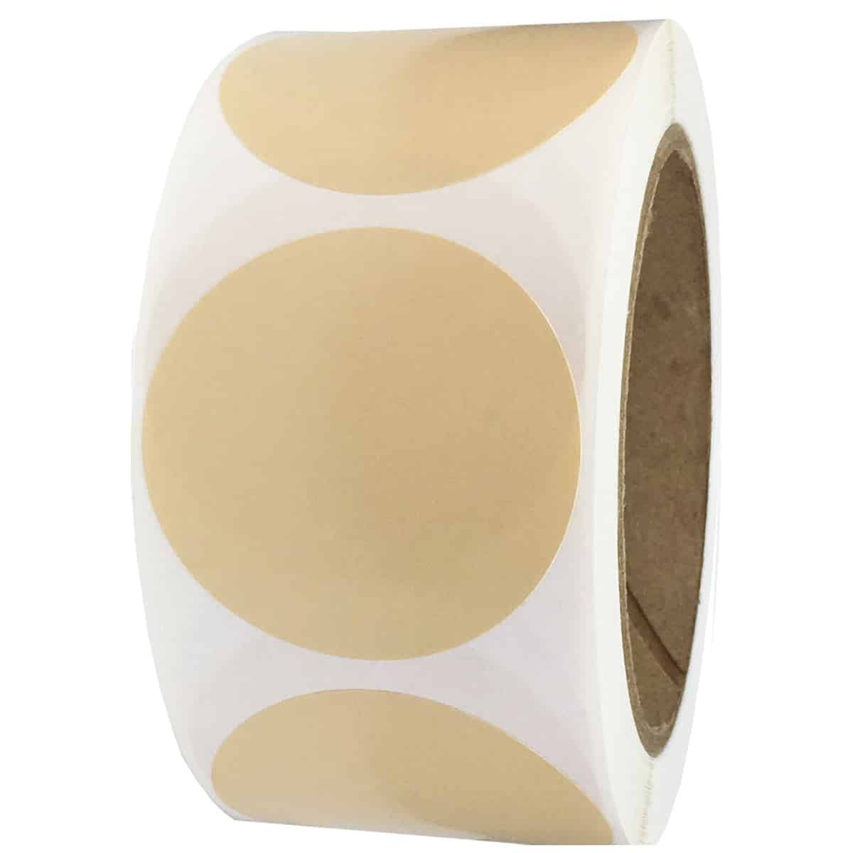 Beige Stickers 2" Round QTY 500