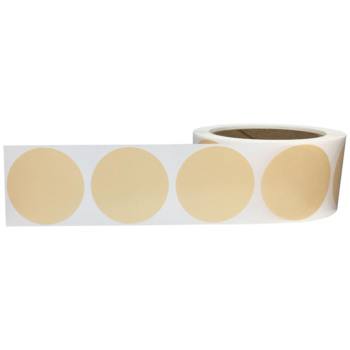 Beige Stickers 2" Round QTY 500