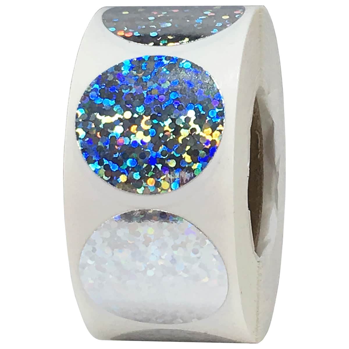 Holographic Sparkle Silver Labels 1" Round Holographic Sparkle Silver Labels 1" Round
