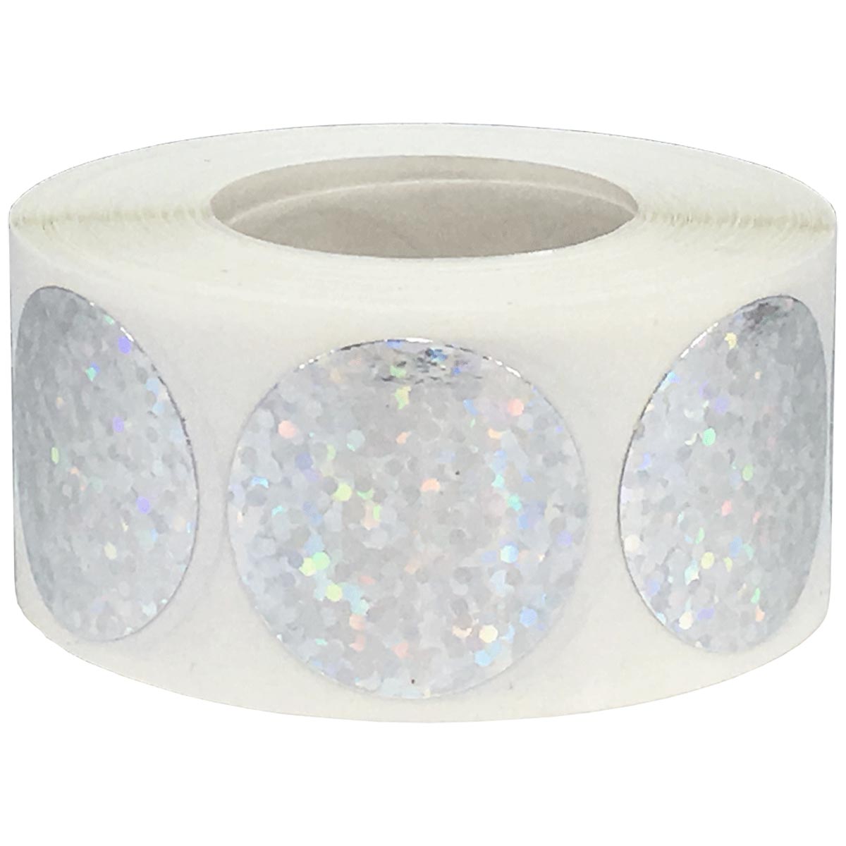 Holographic Sparkle Silver Labels 1" Round Holographic Sparkle Silver Labels 1" Round