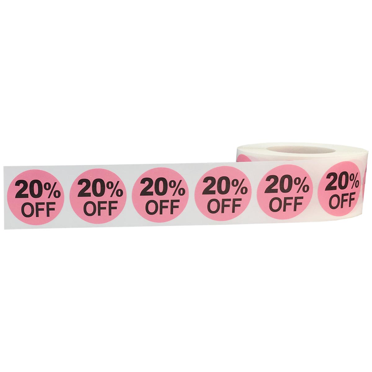 20 Percent Off Labels 1" QTY 500