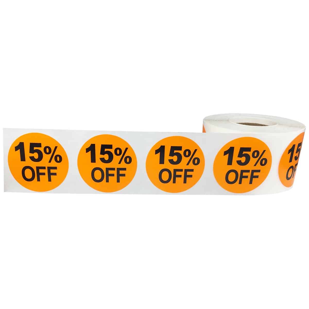 15 Percent Off Labels 1.5" QTY 500