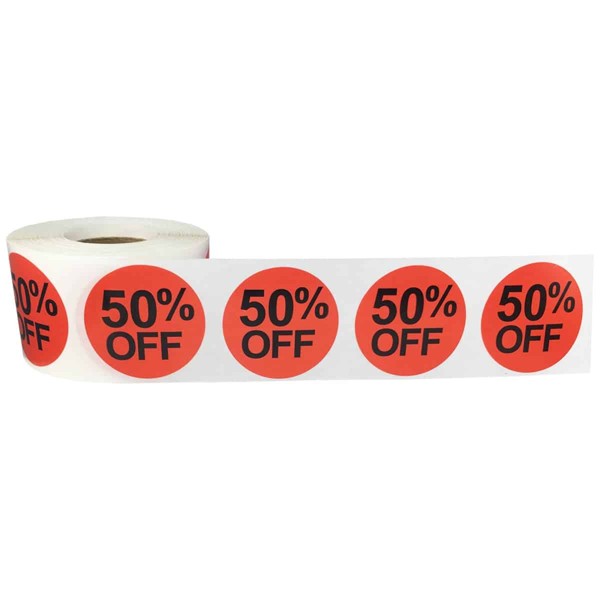 50 Percent Off Labels 1.5" QTY 500