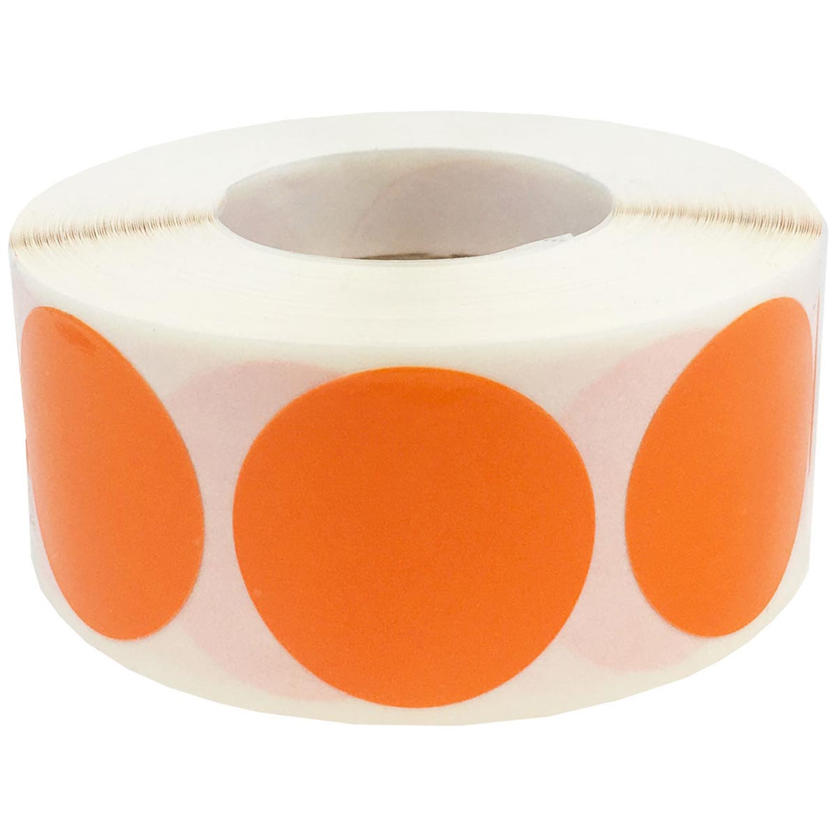 Orange Weather Resistant Labels 1" Round QTY 500