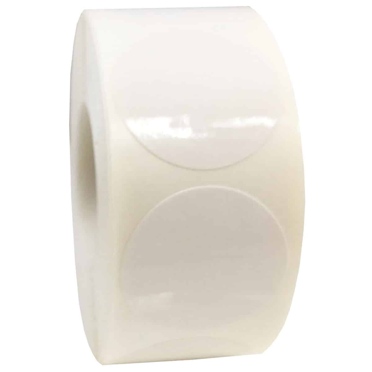 White Weather Resistant Labels 1" Round QTY 500