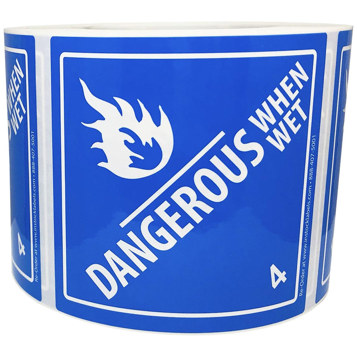 Laminated DOT Dangerous When Wet Labels Class 4 QTY 500 Laminated DOT Dangerous When Wet Labels Class 4 QTY 500
