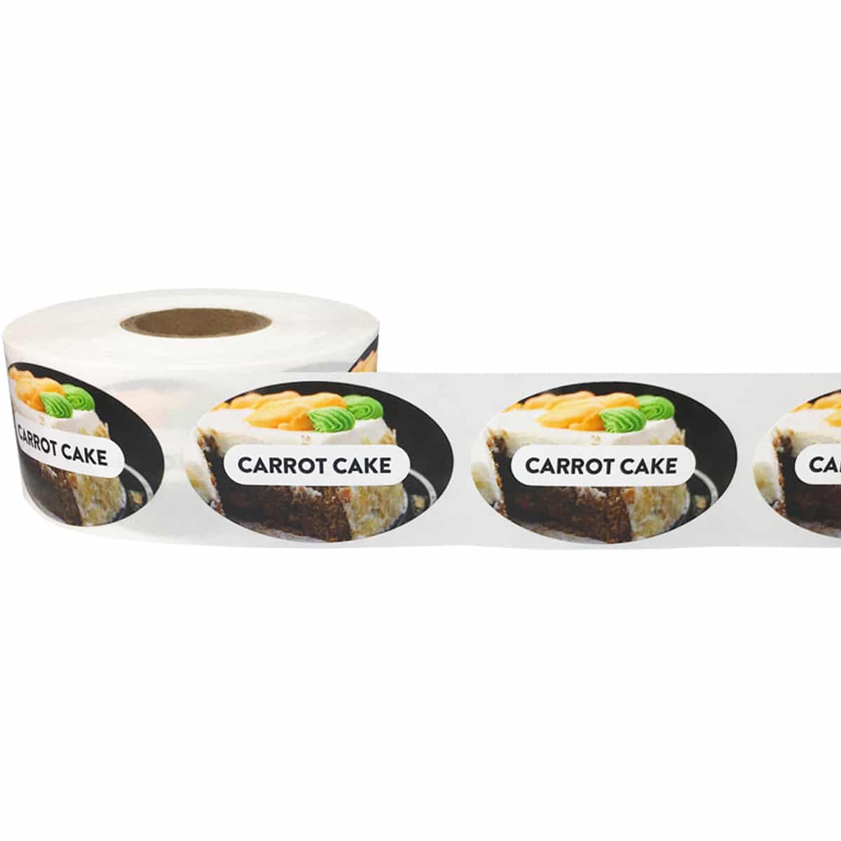 Carrot Cake Bakery Labels with Real Images QTY 500 Carrot Cake Bakery Labels with Real Images QTY 500