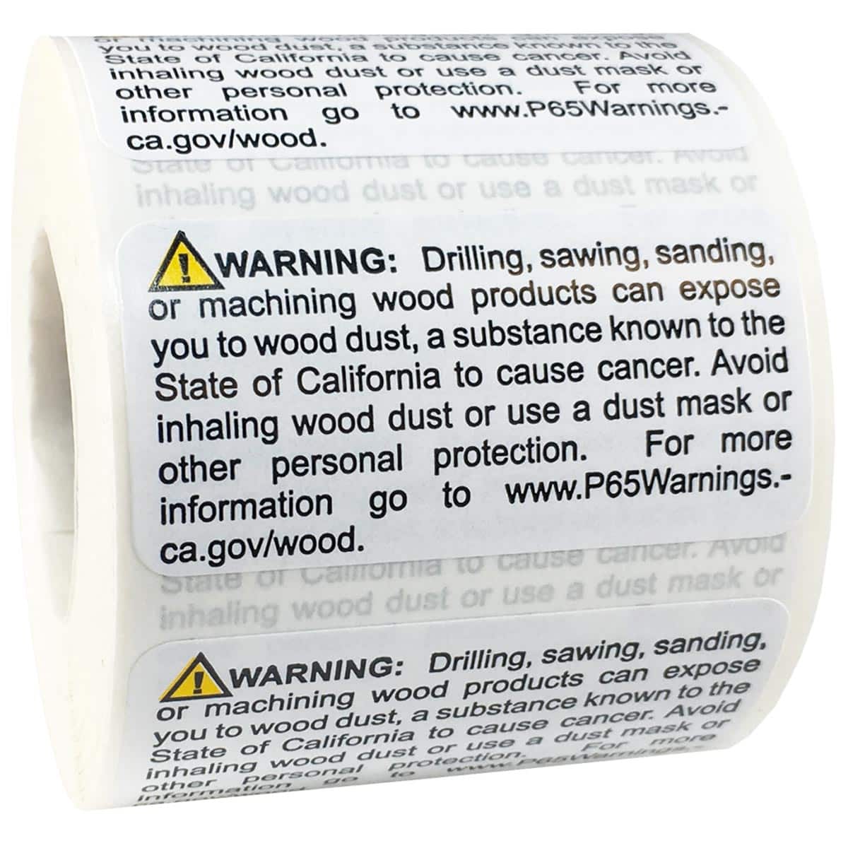 Prop 65 Labels Exposure to Wood Dust Requirements QTY 500