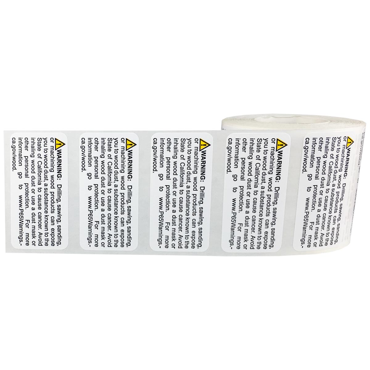 Prop 65 Labels Exposure to Wood Dust Requirements QTY 500