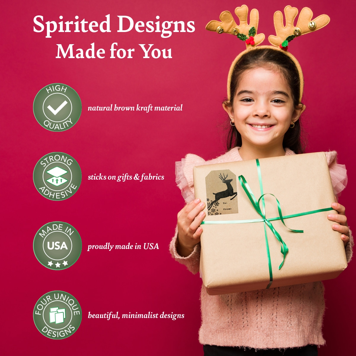 Country Kraft Vintage Holiday Gift Tag Stickers - QTY 100 Country Kraft Vintage Holiday Gift Tag Stickers - QTY 100