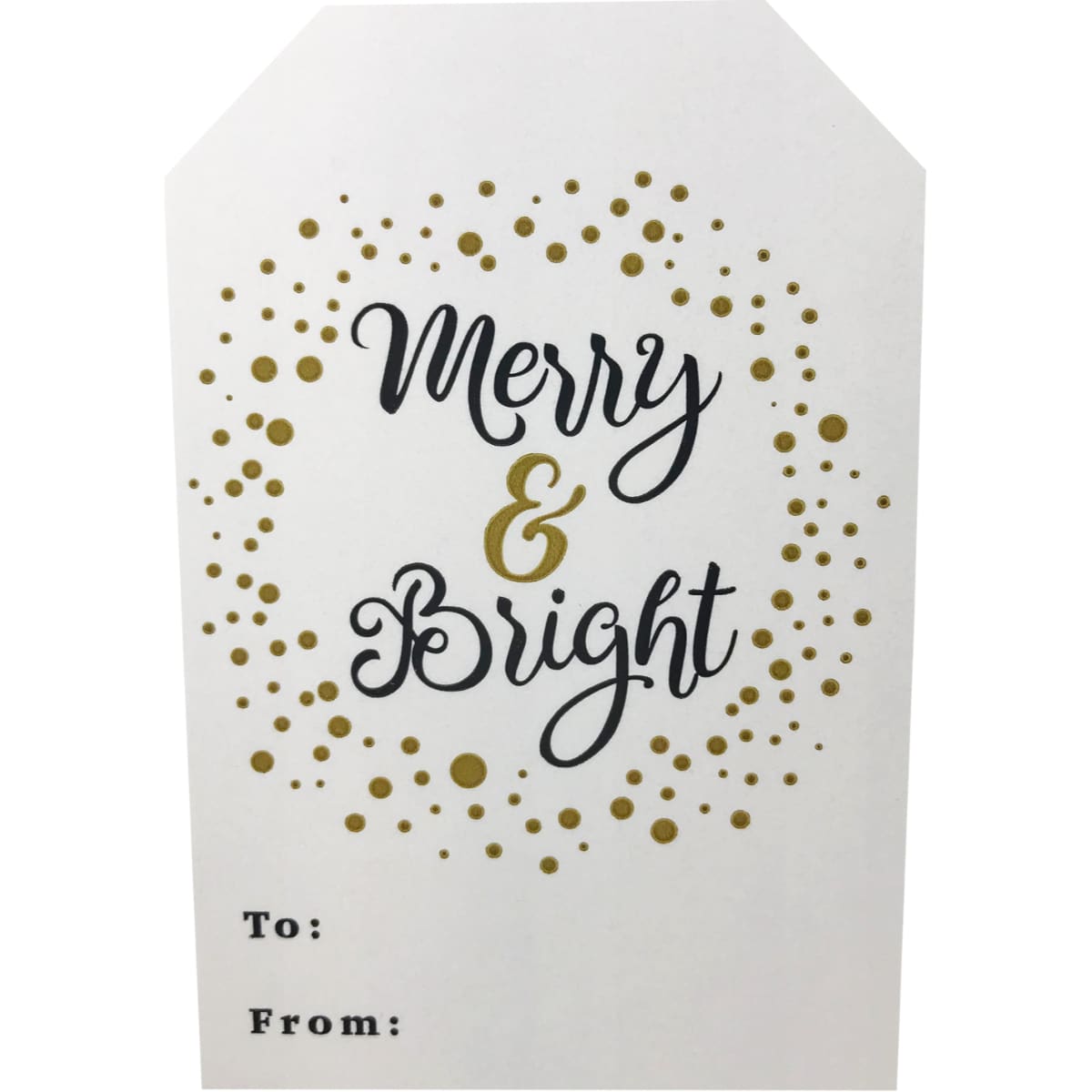 Classy Gold/White Holiday Gift Tags QTY 100