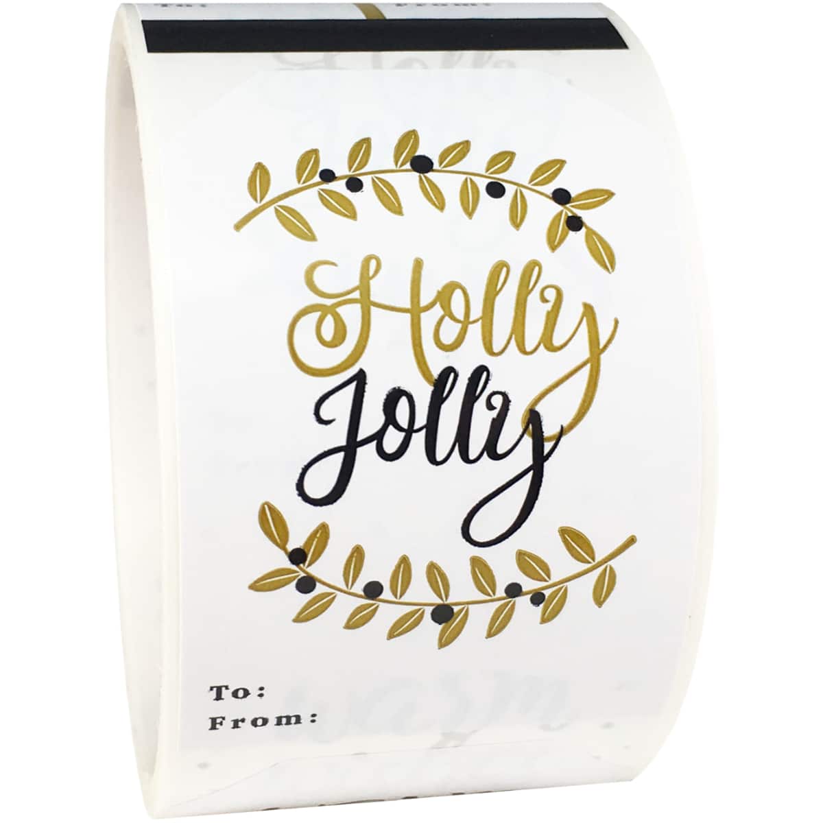 Holly Jolly Warm Wishes Gold and White Holiday Gift Tags QTY 100