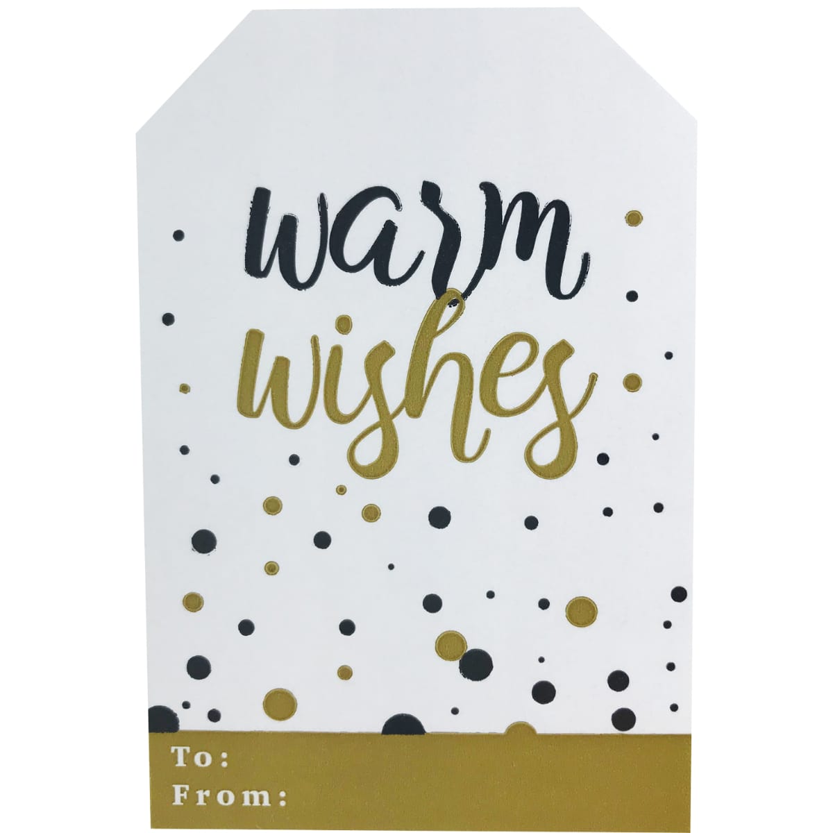 Holly Jolly Warm Wishes Gold and White Holiday Gift Tags QTY 100