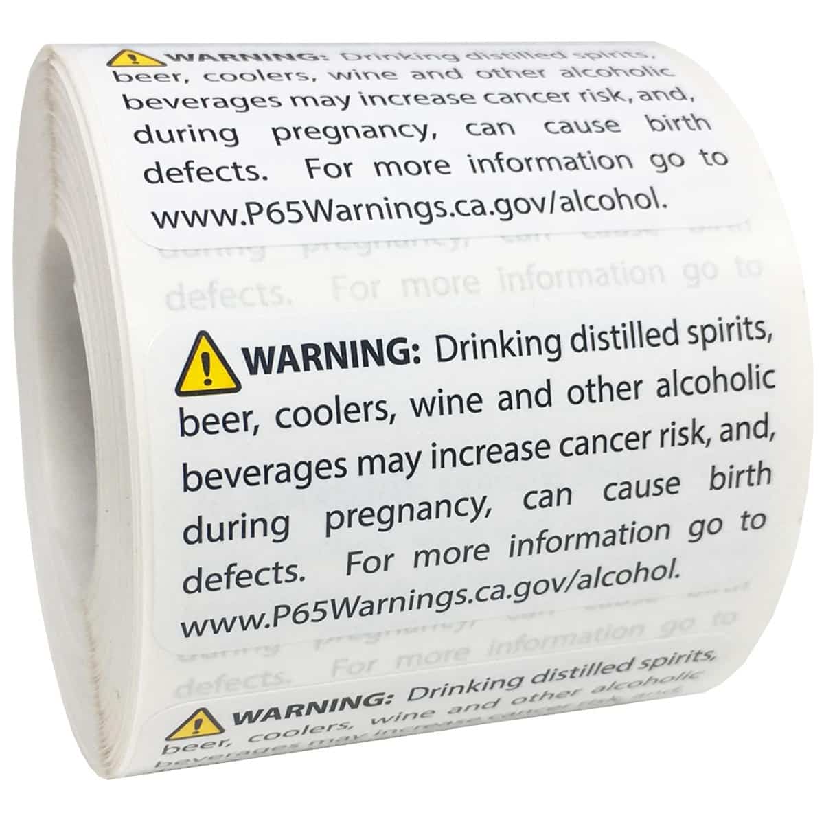 Prop 65 Labels Alcohol Warning QTY 500 Prop 65 Labels Alcohol Warning QTY 500