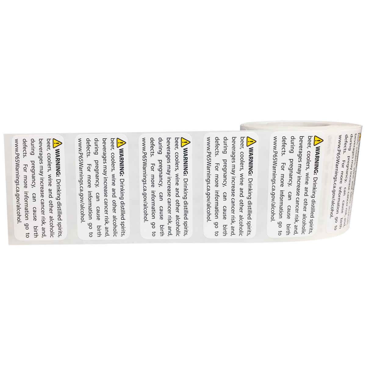 Prop 65 Labels Alcohol Warning QTY 500 Prop 65 Labels Alcohol Warning QTY 500