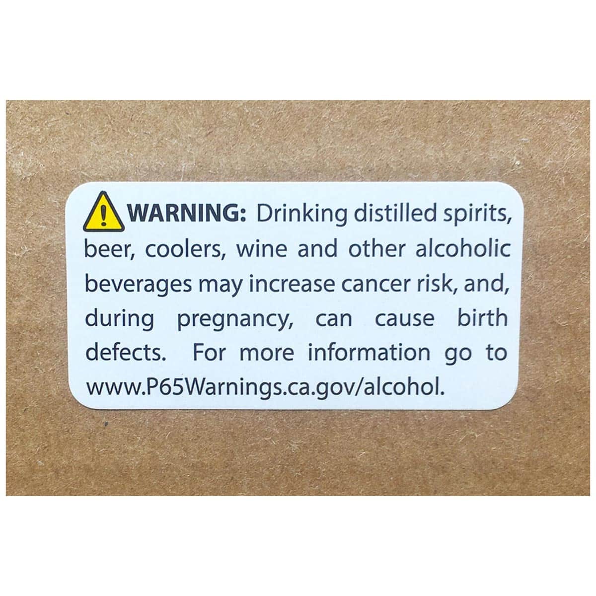 Prop 65 Labels Alcohol Warning QTY 500 Prop 65 Labels Alcohol Warning QTY 500