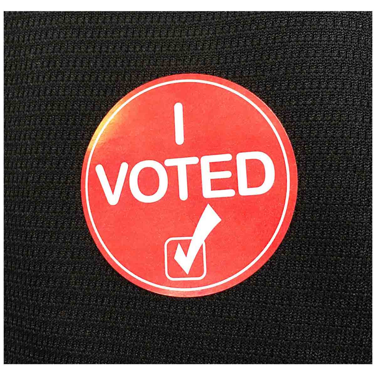 I Voted Stickers Maroon Color 1.5" QTY 500
