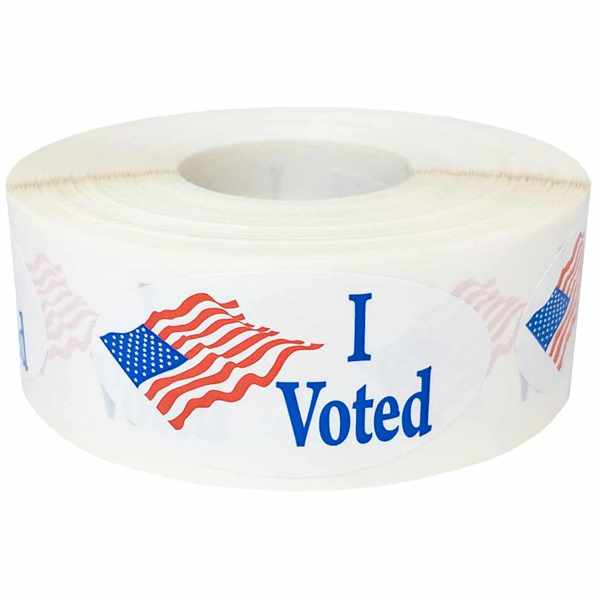 I Voted Stickers Oval 1" x 2" QTY 500
